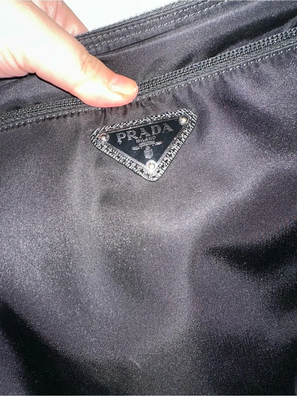 Prada Black Nylon Bag with Detachable Mini Pouch